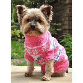 Combed Cotton Snowflake and Hearts Dog Sweater (yellow: Purple, Extra Large:: XL: Pink, Extra Large: yellow: Purple, Extra Large:: XL: 2X-Large)