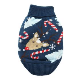Combed Cotton Ugly Reindeer Holiday Dog Sweater (Extra Large: yellow: Purple, Extra Large:: XL: large)