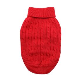 Combed Cotton Cable Knit Dog Sweater (yellow: Purple, Extra Large:: XL: Fiery Red, Extra Large: yellow: Purple, Extra Large:: XL: large)