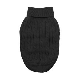 Combed Cotton Cable Knit Dog Sweater (yellow: Purple, Extra Large:: XL: Jet Black, Extra Large: yellow: Purple, Extra Large:: XL: large)