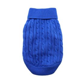 Combed Cotton Cable Knit Dog Sweater (yellow: Purple, Extra Large:: XL: Riverside Blue, Extra Large: yellow: Purple, Extra Large:: XL: large)
