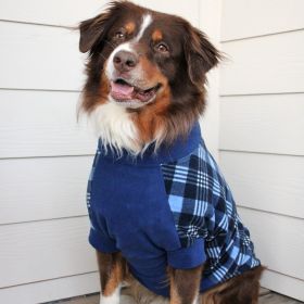 Highline Fleece Dog Coat (yellow: Blue Plaid, Extra Large:: Size 24)