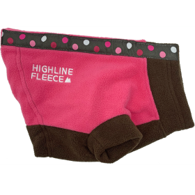 Highline Fleece Dog Coat (Color: Pink and Brown with Polka Dots, size: Size 14LC)