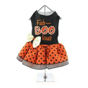 Halloween Dog Harness Dress (yellow: Fab-BOO-lous, Extra Large:: small)