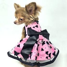 All Aflutter Pink &amp; Black Dog Dress (Extra Large:: large)