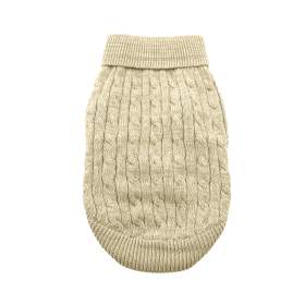 Combed Cotton Cable Knit Dog Sweater (yellow: Purple, Extra Large:: XL: Oatmeal, Extra Large: yellow: Purple, Extra Large:: XL: medium)