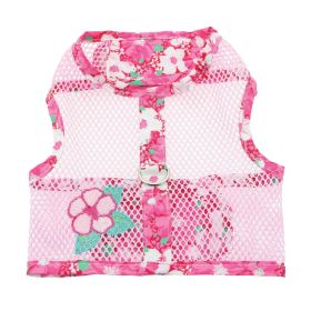 Cool Mesh Dog Harness with Leash (yellow: Hawaiian Hibiscus Pink, Extra Large:: large)