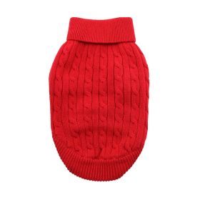 Combed Cotton Cable Knit Dog Sweater (yellow: Purple, Extra Large:: XL: Fiery Red, Extra Large: yellow: Purple, Extra Large:: XL: medium)
