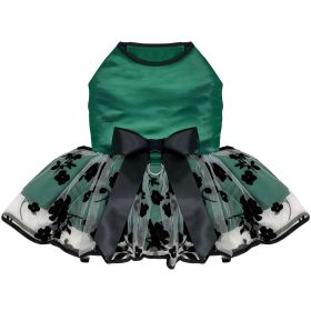 Green and Black Satin Dog Dress (Extra Large:: large)