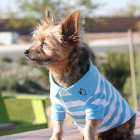 Striped Dog Polo (yellow: Purple, Extra Large:: XL: Blue Niagara and White, Extra Large: yellow: Purple, Extra Large:: XL: X-Large)