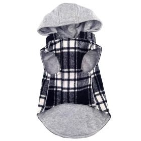 Weekender Dog Sweatshirt Hoodie (yellow: Black & White Plaid Flannel, Extra Large:: large)