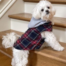 Weekender Dog Sweatshirt Hoodie (yellow: Red & Black Plaid Flannel, Extra Large:: large)